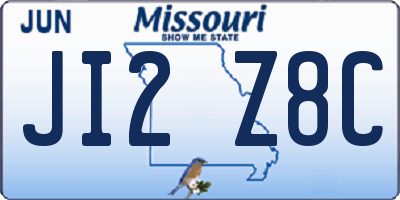 MO license plate JI2Z8C