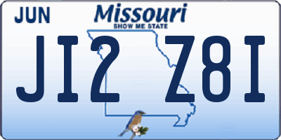 MO license plate JI2Z8I
