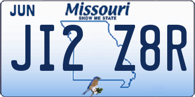 MO license plate JI2Z8R