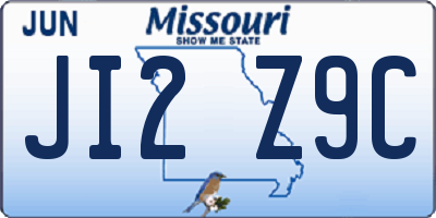 MO license plate JI2Z9C