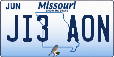 MO license plate JI3A0N