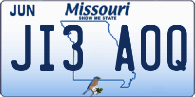 MO license plate JI3A0Q