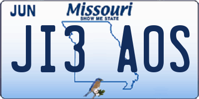 MO license plate JI3A0S