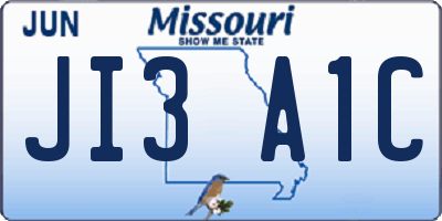 MO license plate JI3A1C