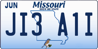 MO license plate JI3A1I