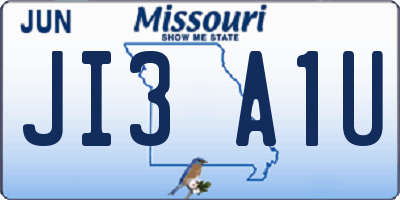 MO license plate JI3A1U