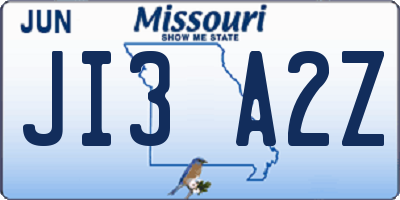 MO license plate JI3A2Z