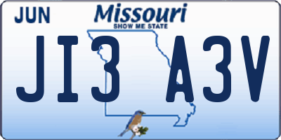 MO license plate JI3A3V