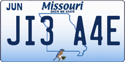MO license plate JI3A4E