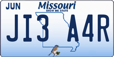 MO license plate JI3A4R