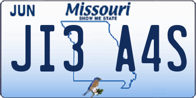 MO license plate JI3A4S