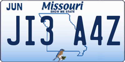 MO license plate JI3A4Z