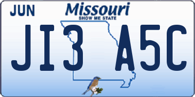 MO license plate JI3A5C
