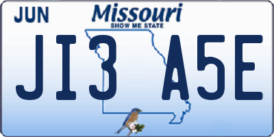 MO license plate JI3A5E