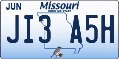 MO license plate JI3A5H