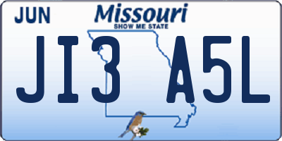 MO license plate JI3A5L