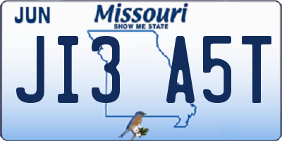 MO license plate JI3A5T