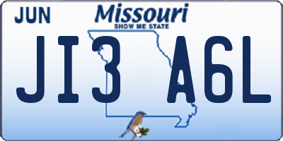 MO license plate JI3A6L