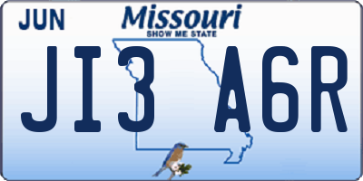 MO license plate JI3A6R
