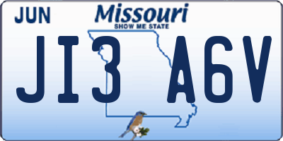 MO license plate JI3A6V
