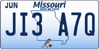 MO license plate JI3A7Q