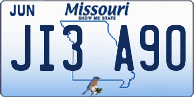 MO license plate JI3A9O