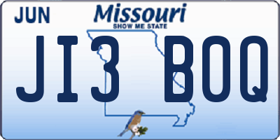 MO license plate JI3B0Q