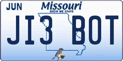 MO license plate JI3B0T