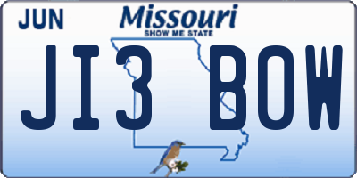 MO license plate JI3B0W
