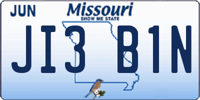 MO license plate JI3B1N