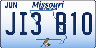 MO license plate JI3B1O