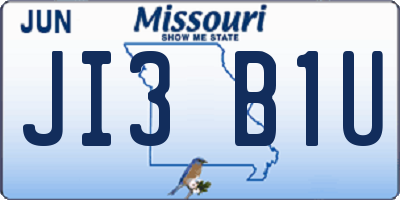 MO license plate JI3B1U