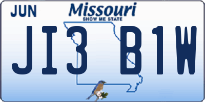 MO license plate JI3B1W
