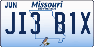 MO license plate JI3B1X