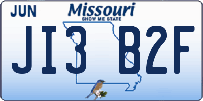MO license plate JI3B2F