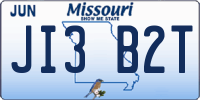 MO license plate JI3B2T