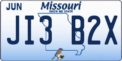 MO license plate JI3B2X