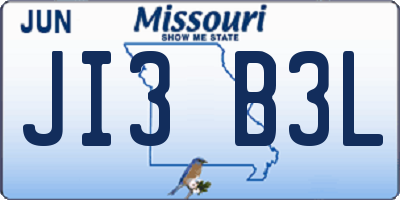 MO license plate JI3B3L