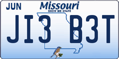 MO license plate JI3B3T