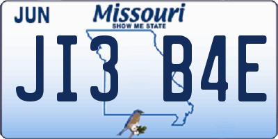 MO license plate JI3B4E