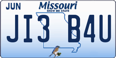MO license plate JI3B4U