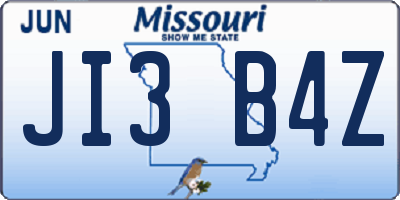 MO license plate JI3B4Z