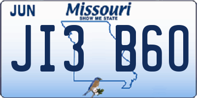 MO license plate JI3B6O