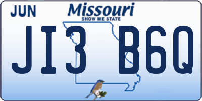 MO license plate JI3B6Q