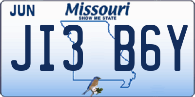 MO license plate JI3B6Y