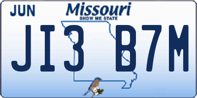 MO license plate JI3B7M