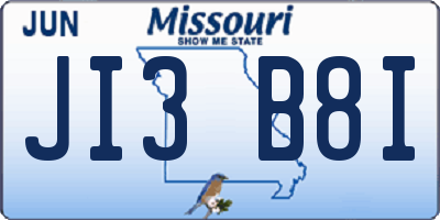 MO license plate JI3B8I