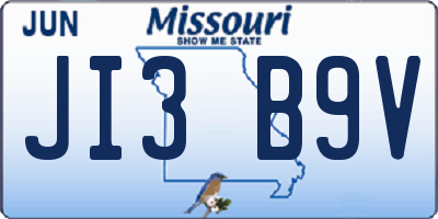 MO license plate JI3B9V