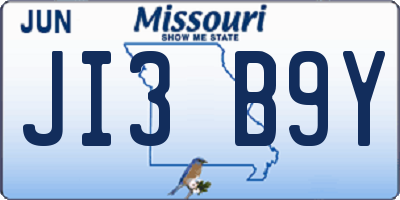 MO license plate JI3B9Y