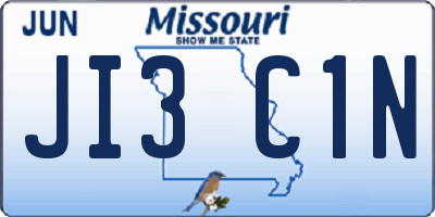 MO license plate JI3C1N
